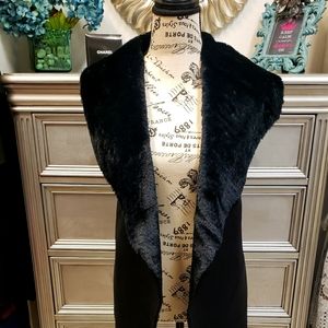 Twelfth Love Drape Front Faux Fur Vest